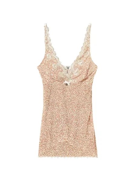 Top Twinset z nadrukiem z nadrukiem zwierzęcym koronkowy