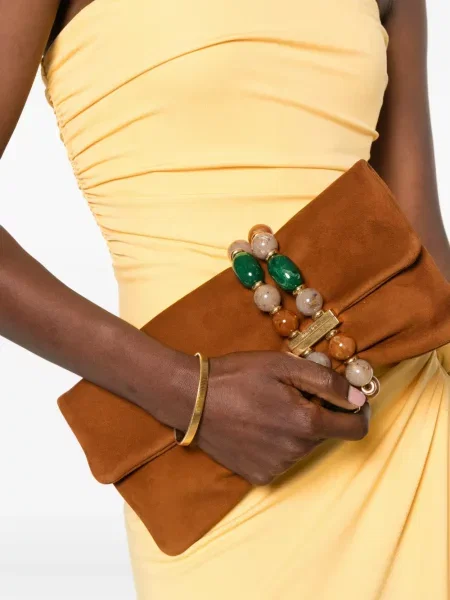 Clutch Jimmy Choo περιδέραιο καφέ
