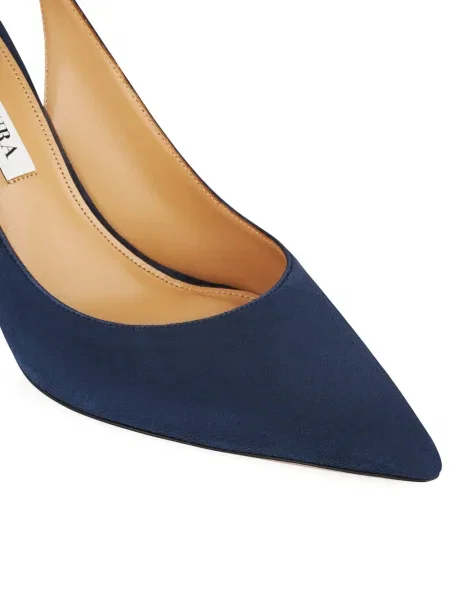 Pantofi cu toc Aquazzura cu funde albastru