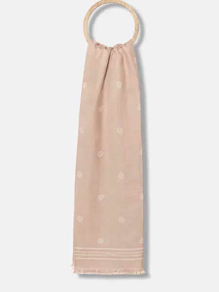 Шал BOSS с десен бежово