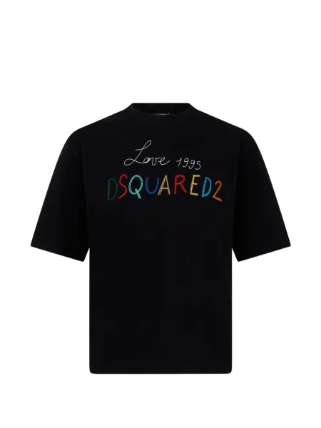 Tricou Dsquared2 cu broderie negru