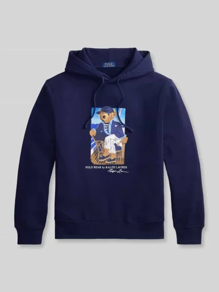 Bluza z kapturem o kroju regular fit z nadruk polo bear Polo Ralph Lauren granatowa