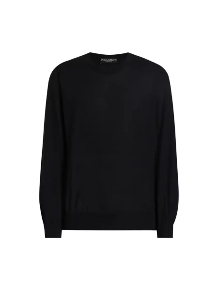 Sweter Dolce And Gabbana z okrągłym dekoltem niebieski