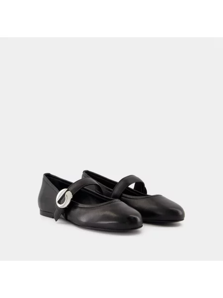 Coperni baleriny skórzane Ballerina Belt Flat czarny