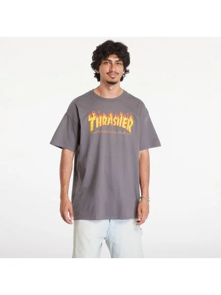 Tricou Thrasher Flame Logo T-Shirt Charcoal Gray S gri