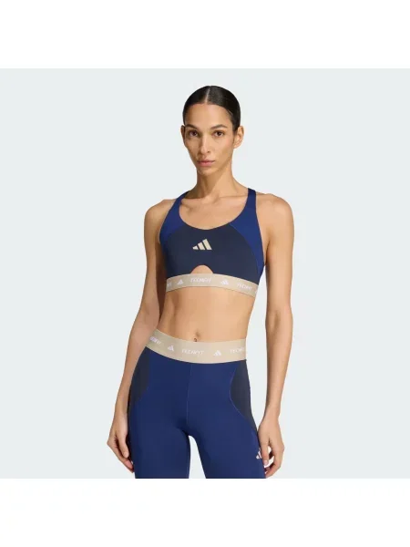 ADIDAS PERFORMANCE Sportovní podprsenka béžová / námořnická modř / tmavě / bílá modrá