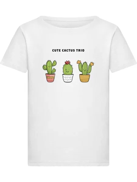 Merchcode Póló Cute Cactus Trio méz / zöld / fekete fehér