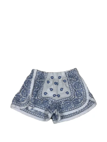 Pantaloni scurți Orsina cu broderie alb