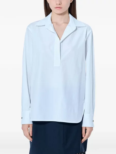 Tricou polo Max Mara din poplin alb