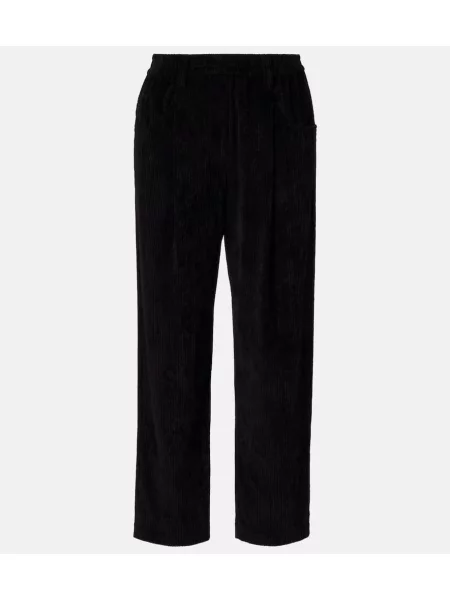 Pantaloni Brunello Cucinelli de catifea cord negru