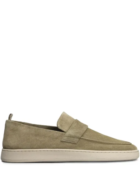 Pantofi loafer Officine Creative din piele de căprioară verde