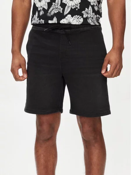 Jack & Jones Szorty jeansowe Chris czarny