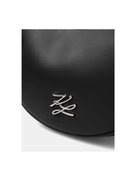 Karl Lagerfeld torebka skórzana K/AUTOGRAPH czarna