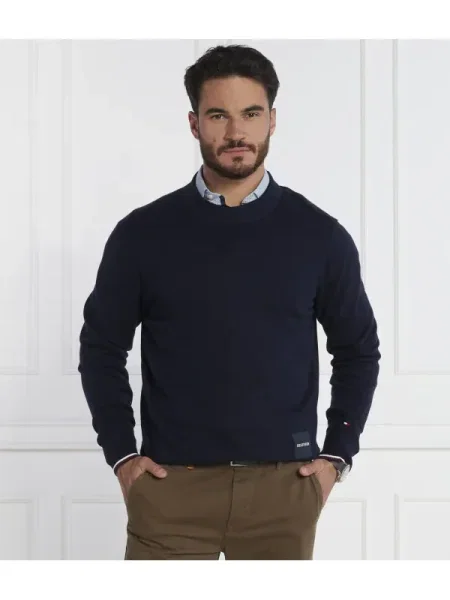 Tommy Hilfiger Pulover MONOTYPE GS TIPPED cu adaos de mătase