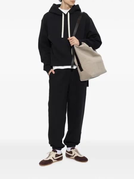 Pantaloni Jil Sander cu imagine alergare negru