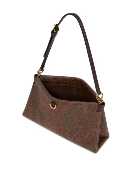 Geantă Etro cu model paisley maro