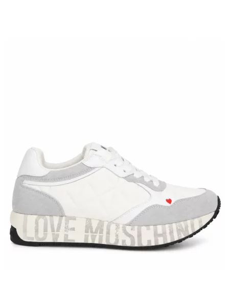 Buty do biegania Love Moschino skórzane do biegania białe