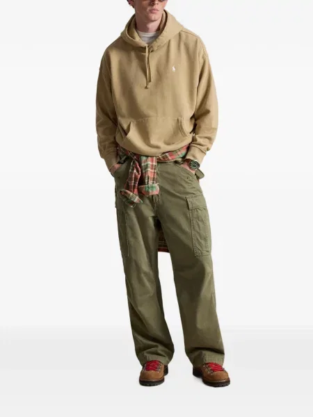 Hímzett csíkos galléros pólóing Polo Ralph Lauren kék