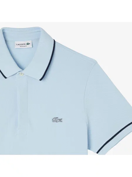 Поло Lacoste голубое