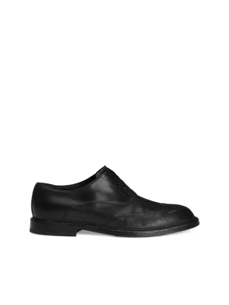 Oksfordy Dolce And Gabbana skórzany czarny