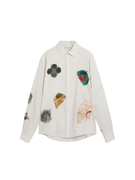 Desigual Cămașă maro cămilă / verde jad / roșu ruginiu / natural alb