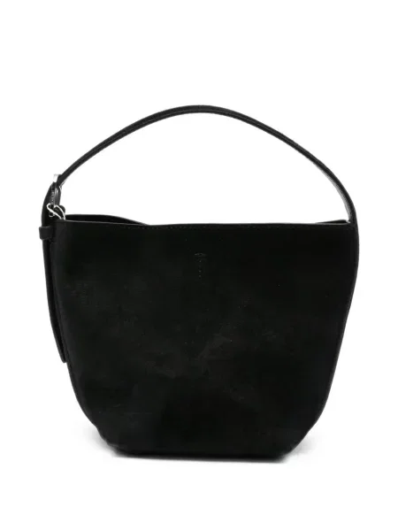 Cu centură geantă shopper Toteme din piele de căprioară negru
