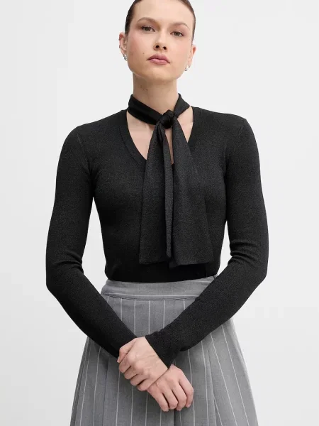 Sisley pulover de femei cu lyocell negru