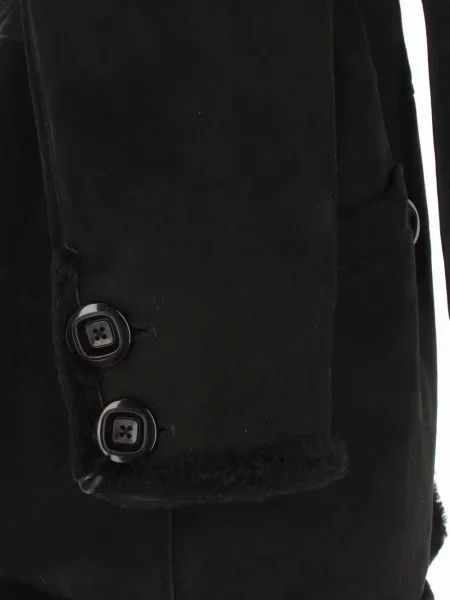 Semišový kabát Versace Pre-owned černý