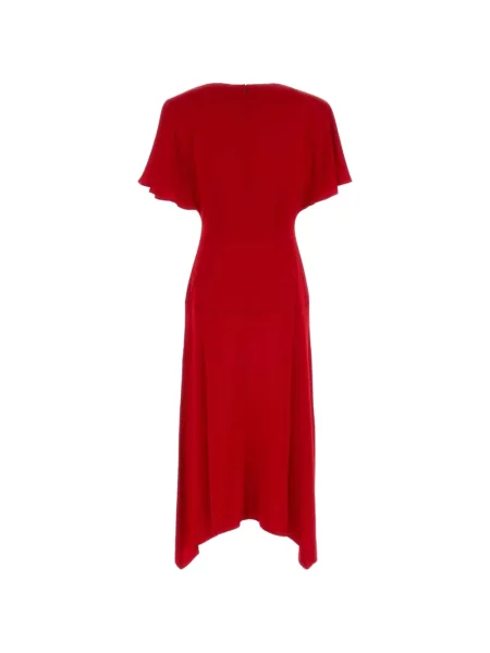 Rochie midi Stella Mccartney cu decolteu în V asimetrică roșu