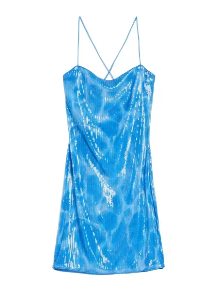 Bershka Koktejl obleka svetlo modra