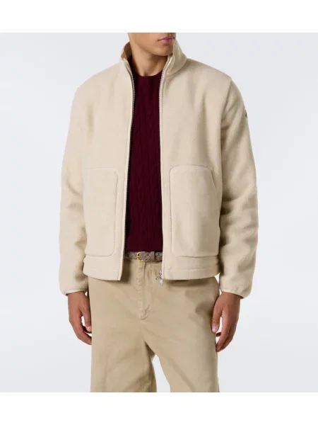 Geacă Moncler din fleece bej