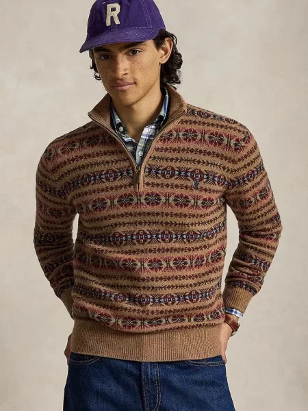 Polo Ralph Lauren pulover pentru bărbați din lână maro
