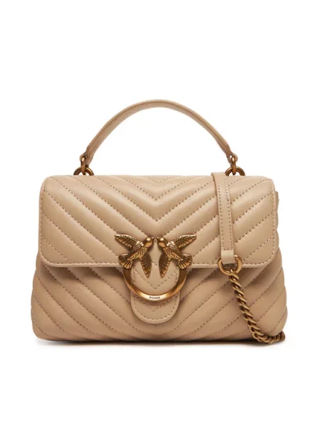 Pinko crossbody kabelka dámska kožená béžová