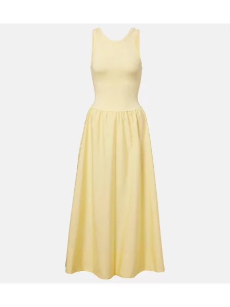 Rochie maxi Polo Ralph Lauren din jerseu galben