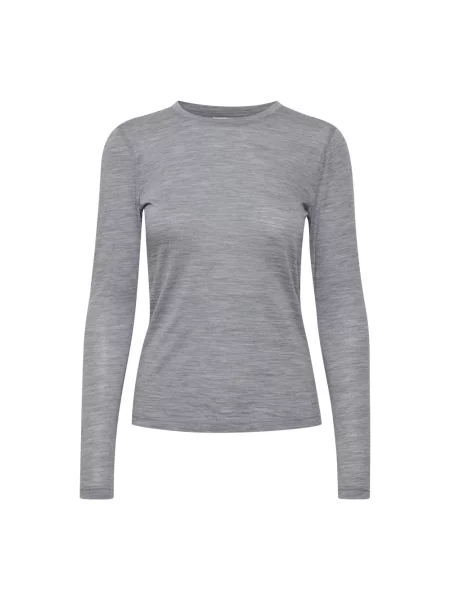 Top Gestuz wełniany w kolorze melanż szary