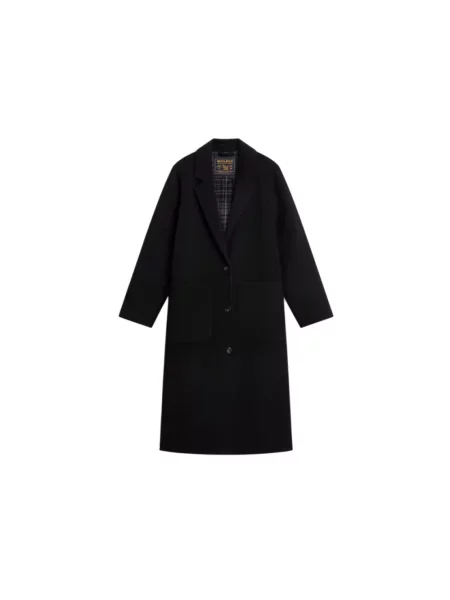 Płaszcz Woolrich wełniany dwustronny czarny