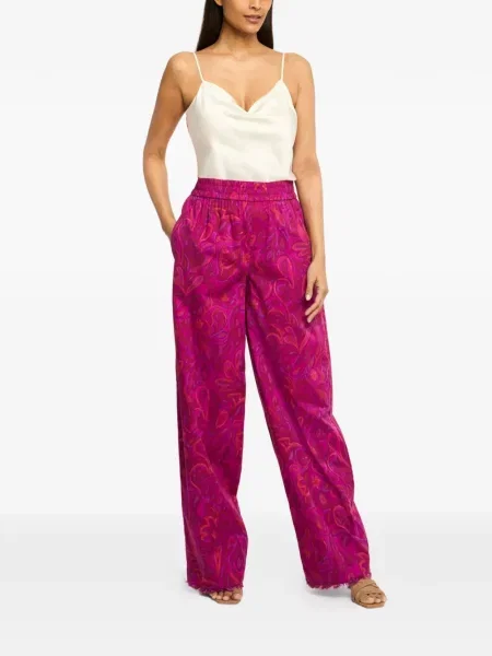 Pantaloni Cinq A Sept cu model paisley roz