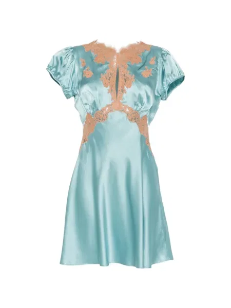 Rochie mini Dôen din dantelă albastru