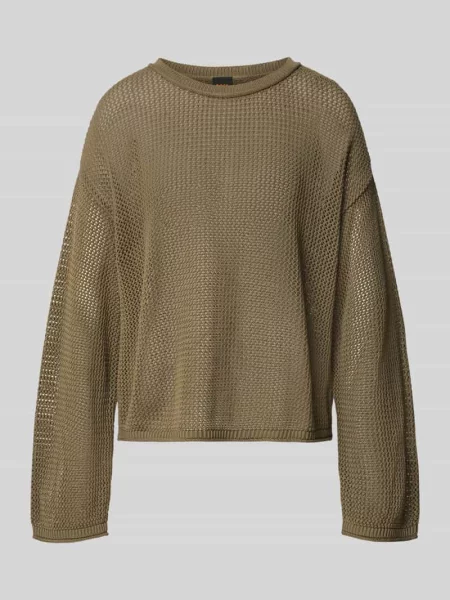 Sweter o kroju loose fit z czystej bawełny model C_FARDE' Boss Orange oliwkowy