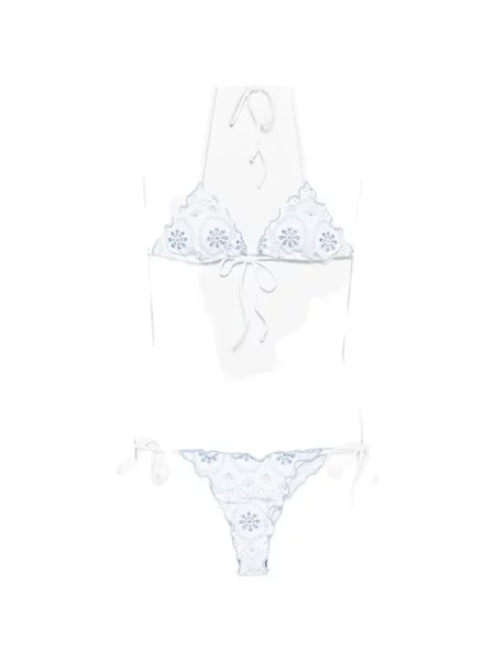 Bikini Mc2 Saint Barth cu broderie alb