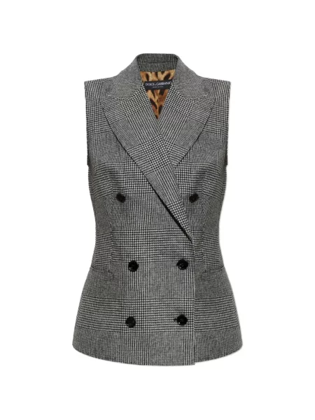 Vestă Dolce & Gabbana în carouri de flanelă gri