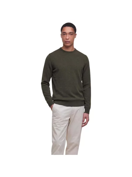 Pulover Barbour de lână cu decolteu rotund verde