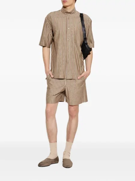 Ριγέ μικρός πουκάμισο Homme Plissé Issey Miyake καφέ