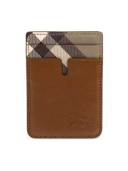 Portfel Burberry skórzany w kratę brązowy
