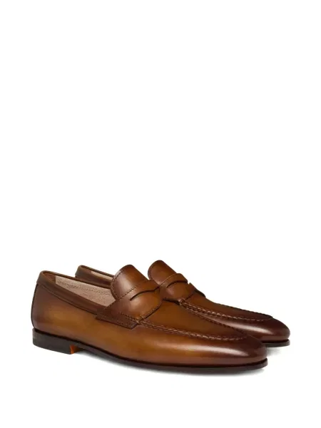 Pantofi loafer Santoni din piele maro