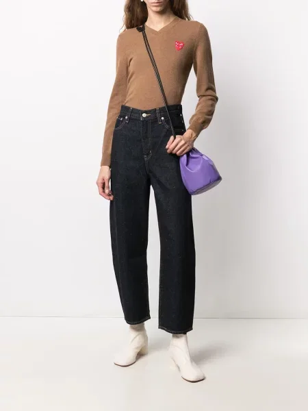 Siuvinėtas megztinis Comme Des Garçons Play ruda