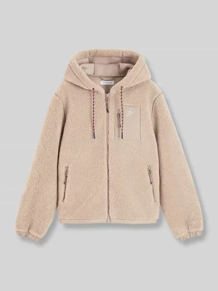 Kurtka w stylu puffer z motywem misia / sztucznego futra z wyhaftowanym logo o kroju regular fit Tommy Hilfiger beżowa