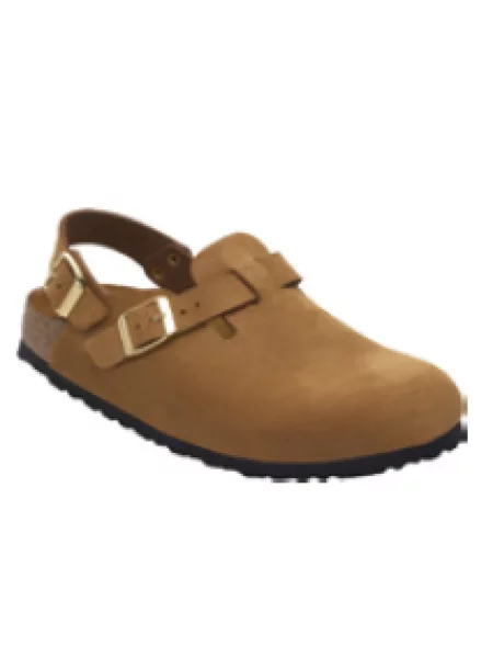 Klapki Birkenstock skórzane brązowe