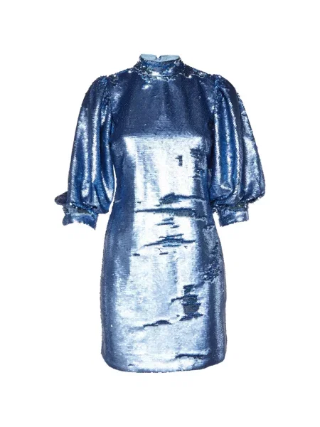 Rochie midi Ganni cu paiete albastru