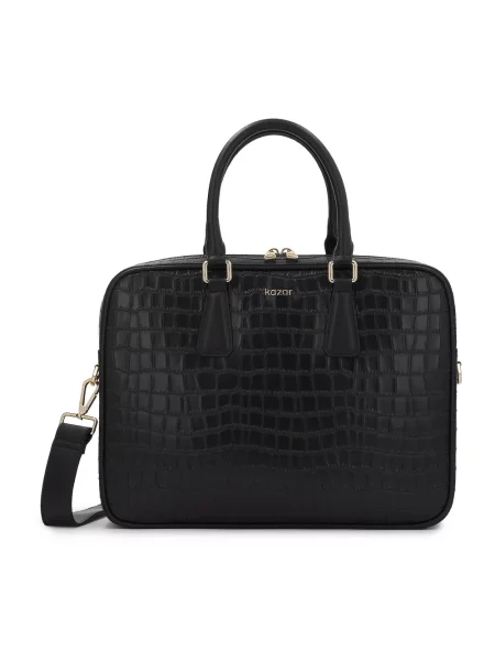 Torebka skórzana Kazar skórzana elegancka czarna